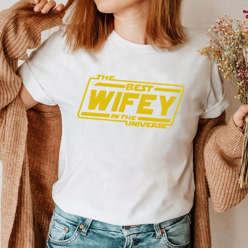 The Best Hubby/the Best Wifey Print Couple Matching T-shirt Letter Graphic Tees Harajuku Short Sleeve Honeymoon Lovers Tshirt