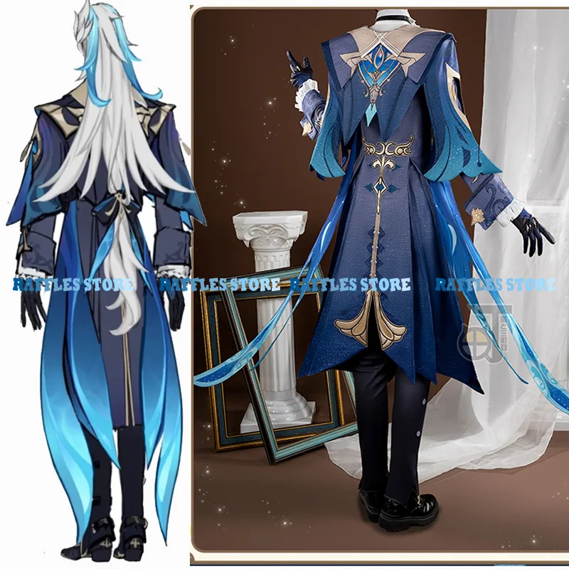 New Genshin Impact Neuvillette Cosplay Costume Uniforms Court of Fontaine Game Suit Judge Halloween Party Role Play Men Outfit