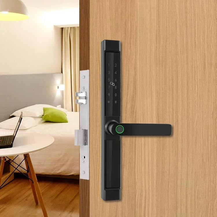 005 Smart Door Lock Wifi Tuya Ttlock App Remote Control Fingerprint Digital Keypad Smart Lock For Hotel