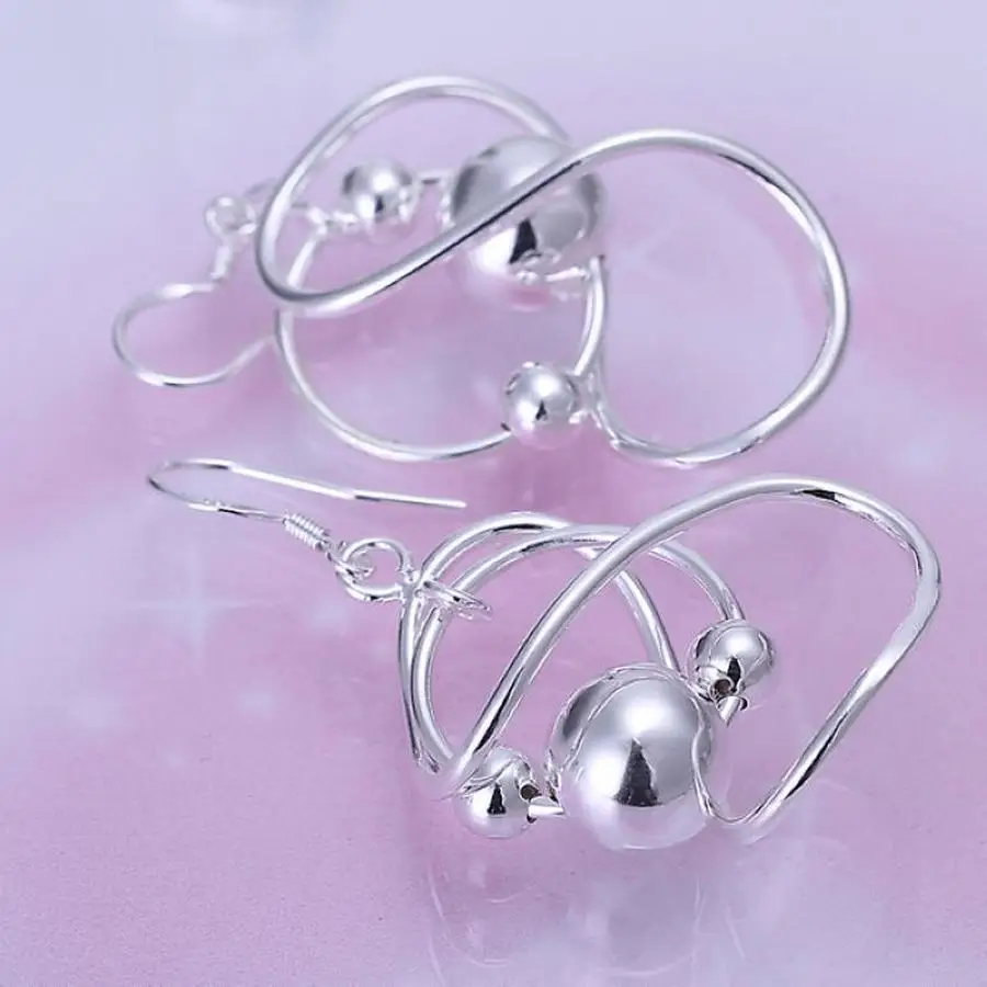 Pure 925 Sterling Silver drop earrings elegant classic elements beautiful fashion women wedding Earring Jewelry for hook