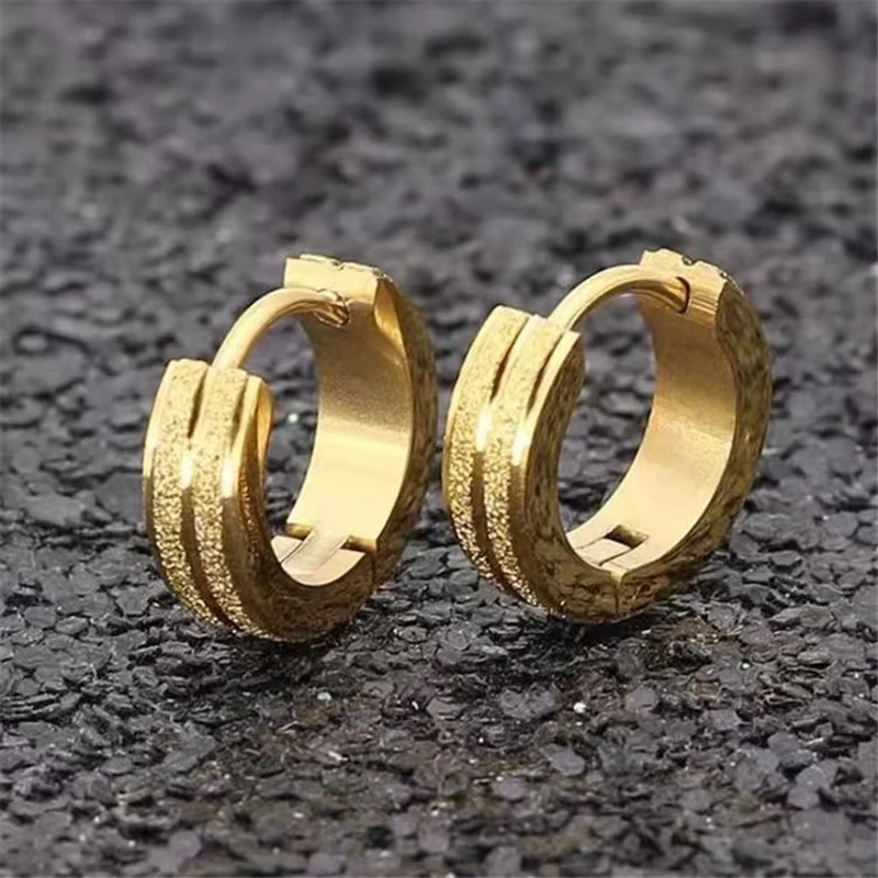 1pair 4*9mm 13433 Stainless Steel Gold-color Hoop Earrings Clip For Women Piercing Jewelry Earring Prevent Allergy Wholesale