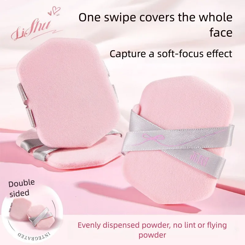 

Lishu Flocked Powder Puff Highlighter, Blush, Loose Powder, Concealer, Dry Use, Non-absorbent, Specialized For Makeup Setting
