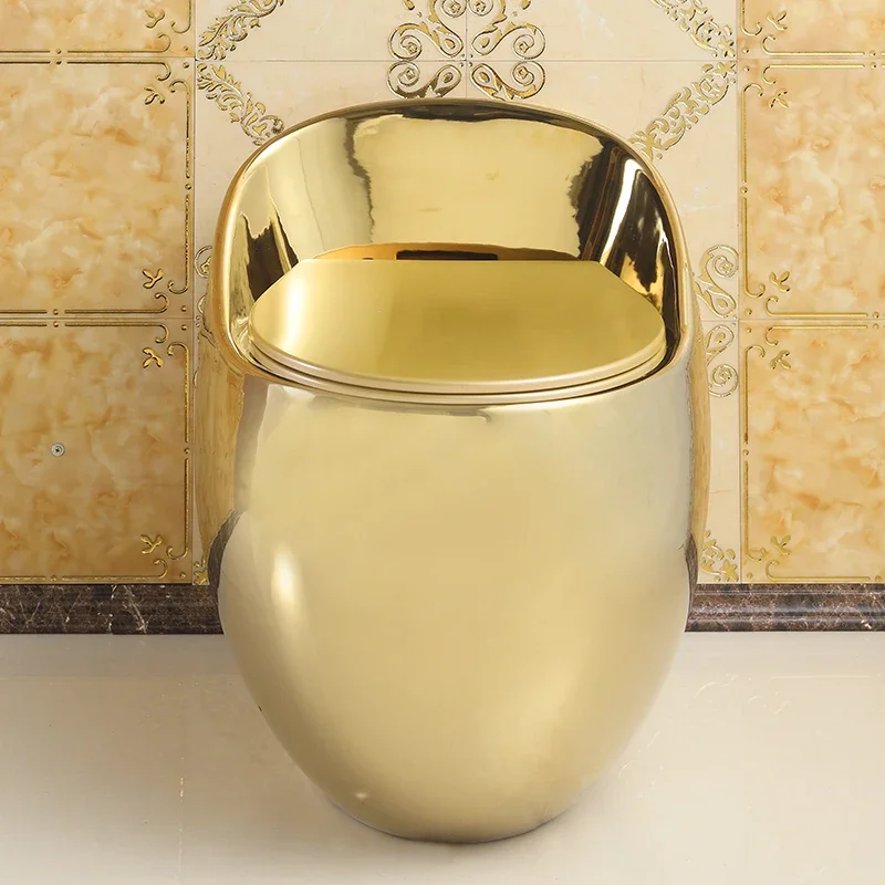 European-style golden egg-shaped toilet siphon-type colored water-saving toilet, personalized and creative flushing small