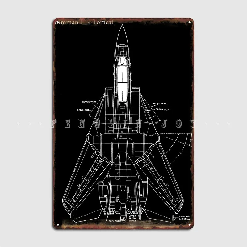 Grumman F14 Tomcat Metal Sign Wall Cave Cinema Design Poster Tin Sign Posters