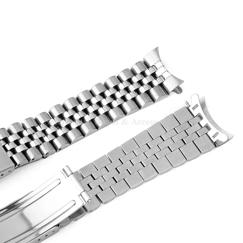 18 مللي متر 19 مللي متر 20 مللي متر 21 مللي متر حزام الفولاذ المقاوم للصدأ ل Seiko ل رولكس ل اليوبيل منحني نهاية سوار الصلبة للطي مشبك اكسسوارات