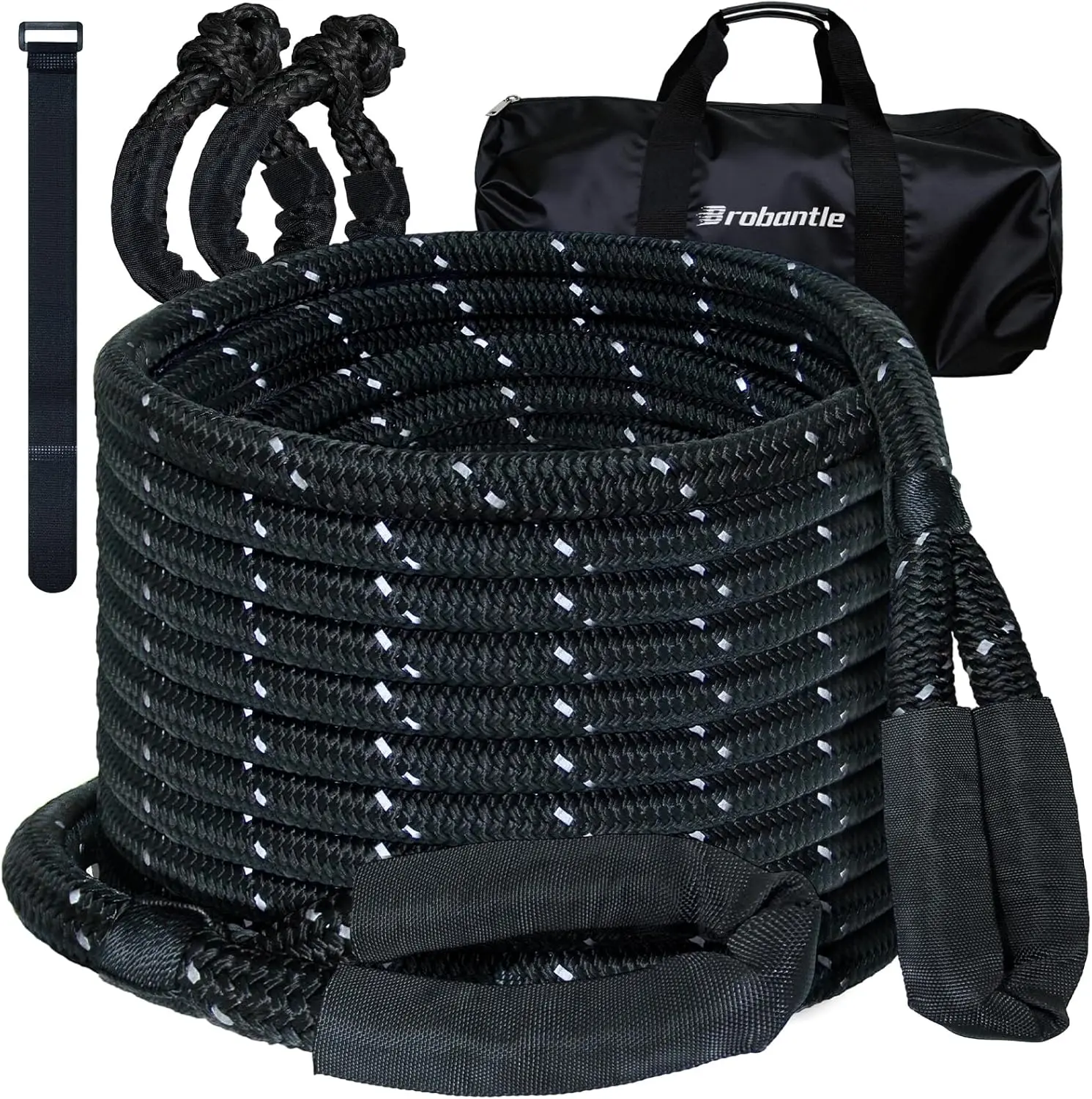 

Heavy Duty Kinetic Recovery Tow Rope 5/8" x 20ft 38000lbs Snatch Strap with 2 Soft Shackles for Offroad Vehicle SUV ATV