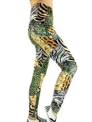 CHSDCSI pantaloni Fitness a vita alta palestra sport donna verde giallo leopardo stampato Leggins moda Leggings Sexy Push Up vendita calda