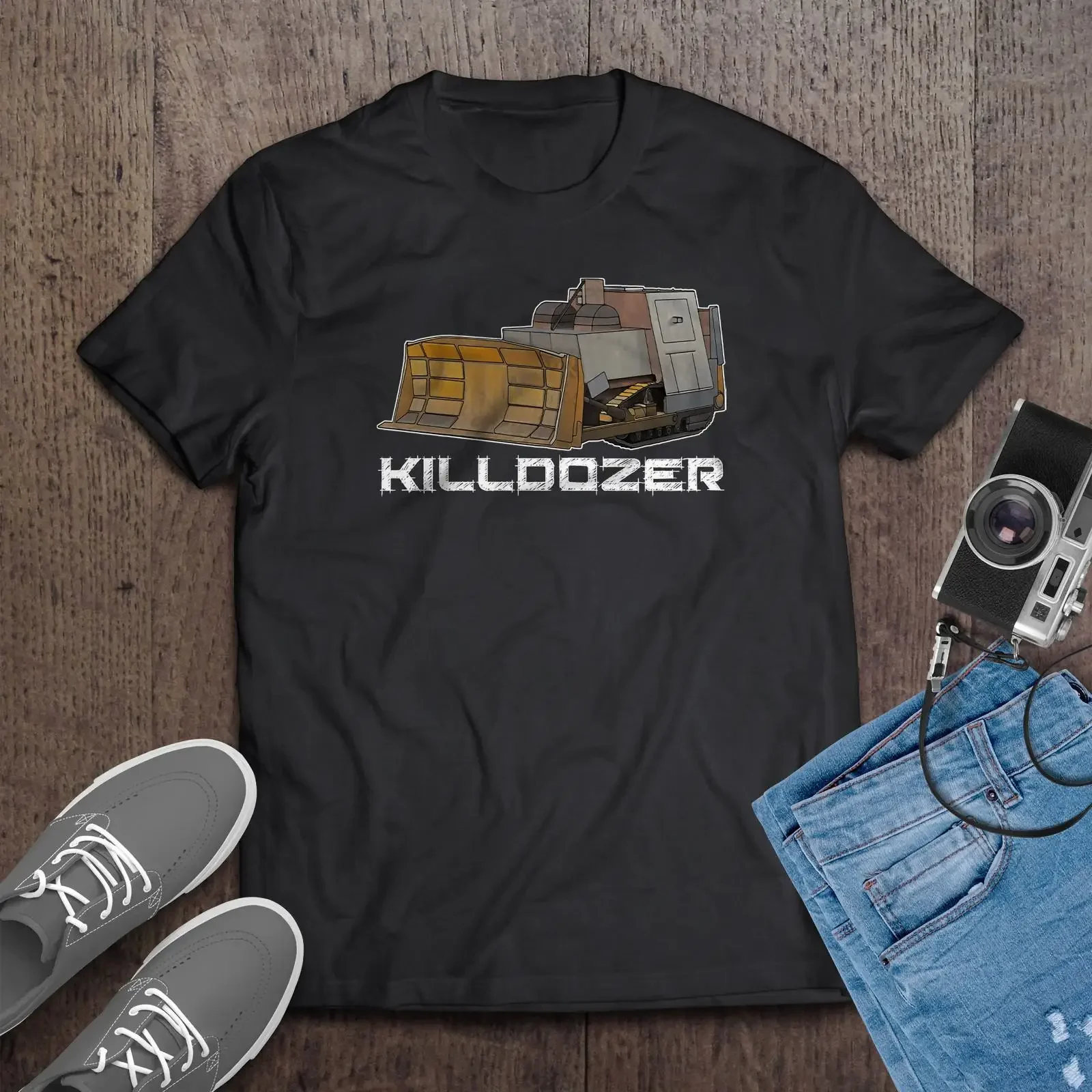Killdozer T Shirt Legendary Marvin Heemeyer Tribute Bulldozer vintage Washed Stylish Unisex Top For Everyday Wear Breathable
