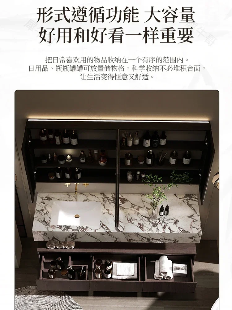 

Rock slab seamless ceramic integrated basin bathroom cabinet combination toilet sink wash hand