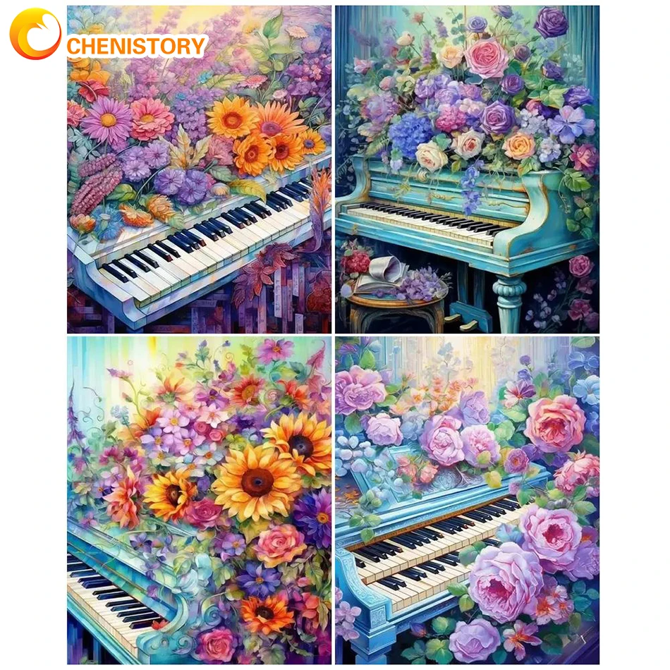 

CHENISTORY 40x50cm Painting By Numbers Flower Diy Oil Paint By Numbers Kits Drawing Canvas Hand Painted Home Decor Unique Gift