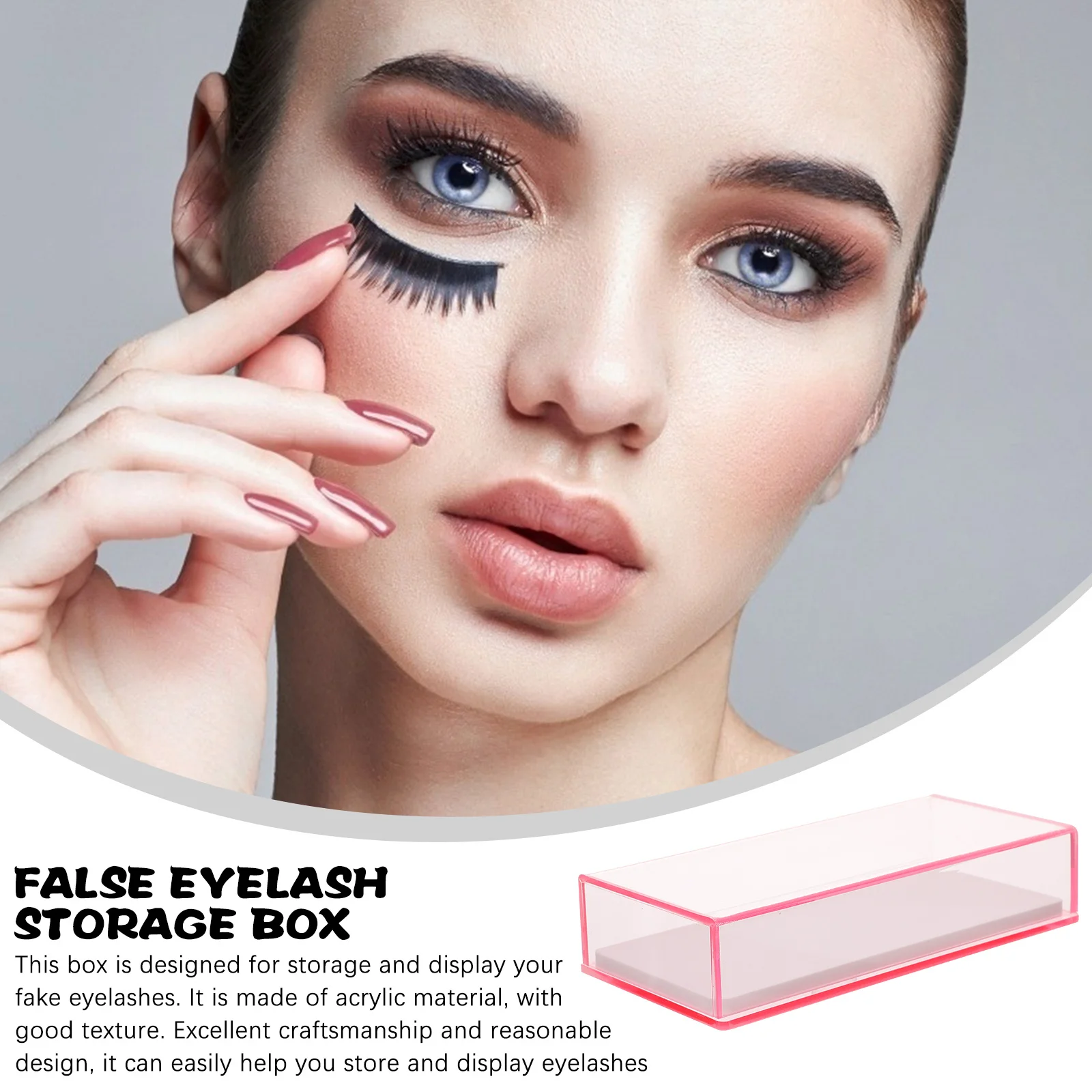 Akrylowe pudełko do przechowywania rzęs Przezroczyste etui Pojemnik na sztuczne rzęsy Organizer na kosmetyki Pudełko do przechowywania rzęs