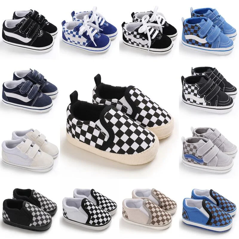 Newborn Baby Canvas Shoes Anti-slip Soft Baby Boy Girl Sneakers Casual Multi-Color Toddler First Walkers Crib Shoes