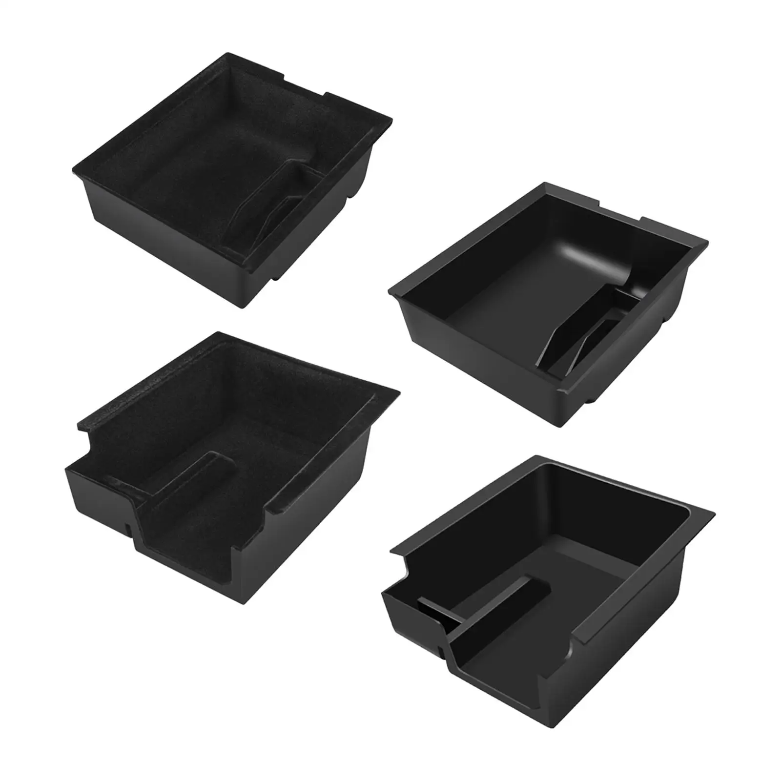 Car Center Organizer Tray Black Drawer Storage Box Hidden Cubby for Model 3 Y Accessory High Quality