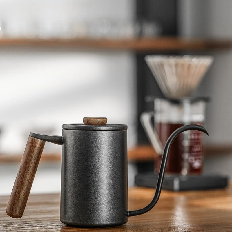 

Стильный чайник для кофе и воды с изогнутым носиком (гусиная шея) из нержавеющей стали, 400 мл, для кафе и баров, модель BK5992