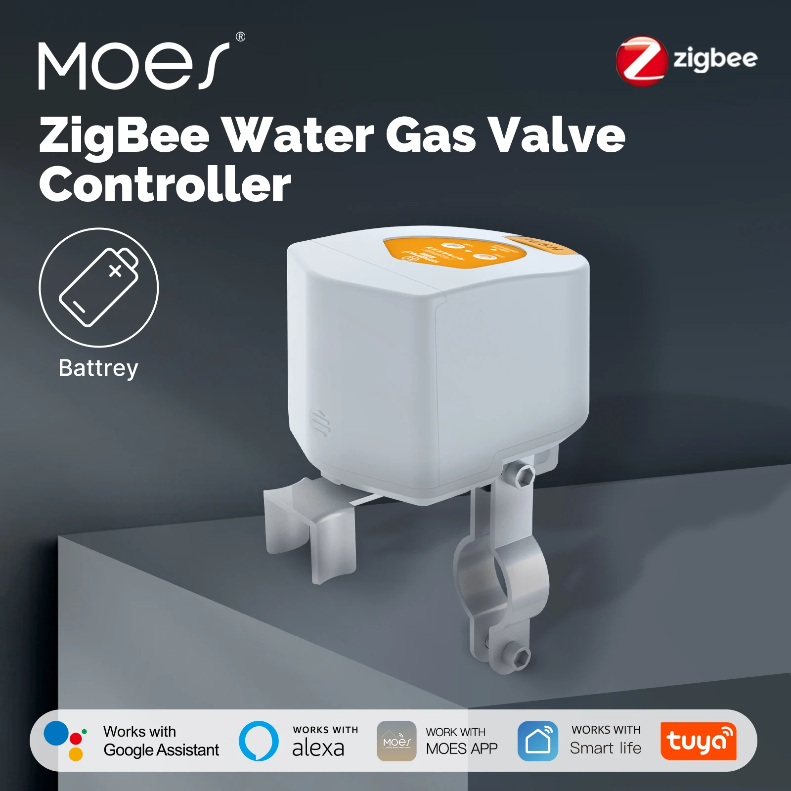 Tuya Zigbee Smart Gas Valve Garden Water Shut Off Timer Smart Faucet Irrigation Controller with Alexa Google Assistant Smart Lif