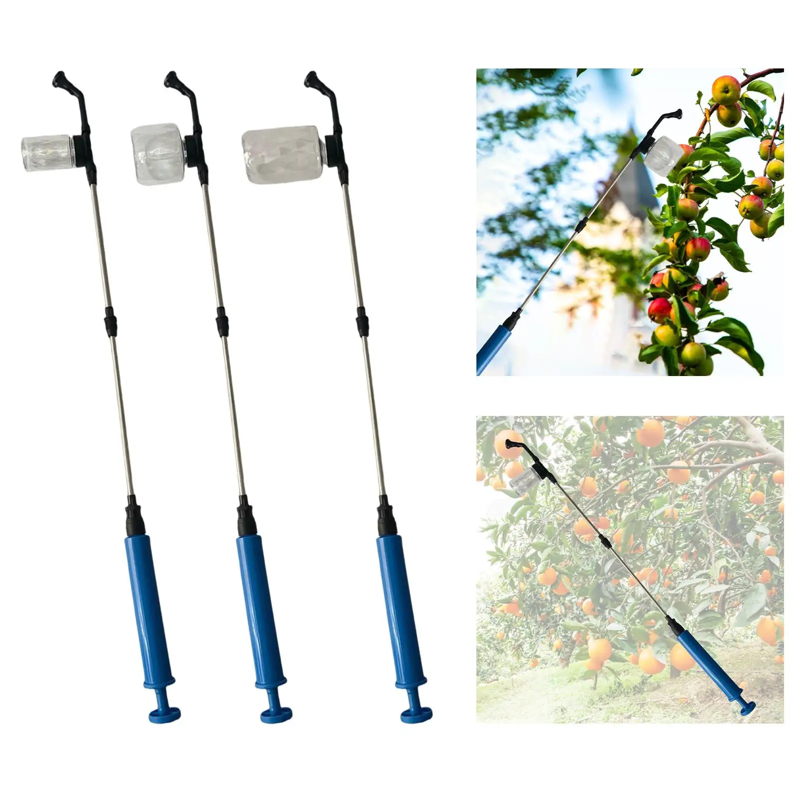 

36.6inch Adjustable Fruit Trees Powder Duster Pollination Tool with Push Pull