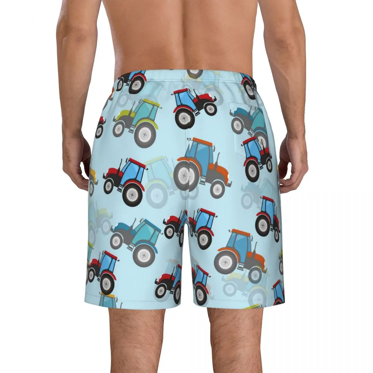 Costumi da bagno da uomo Swim Short Trunk Tractors pantaloncini da spiaggia con stampa carina pantaloncini da surf da nuoto