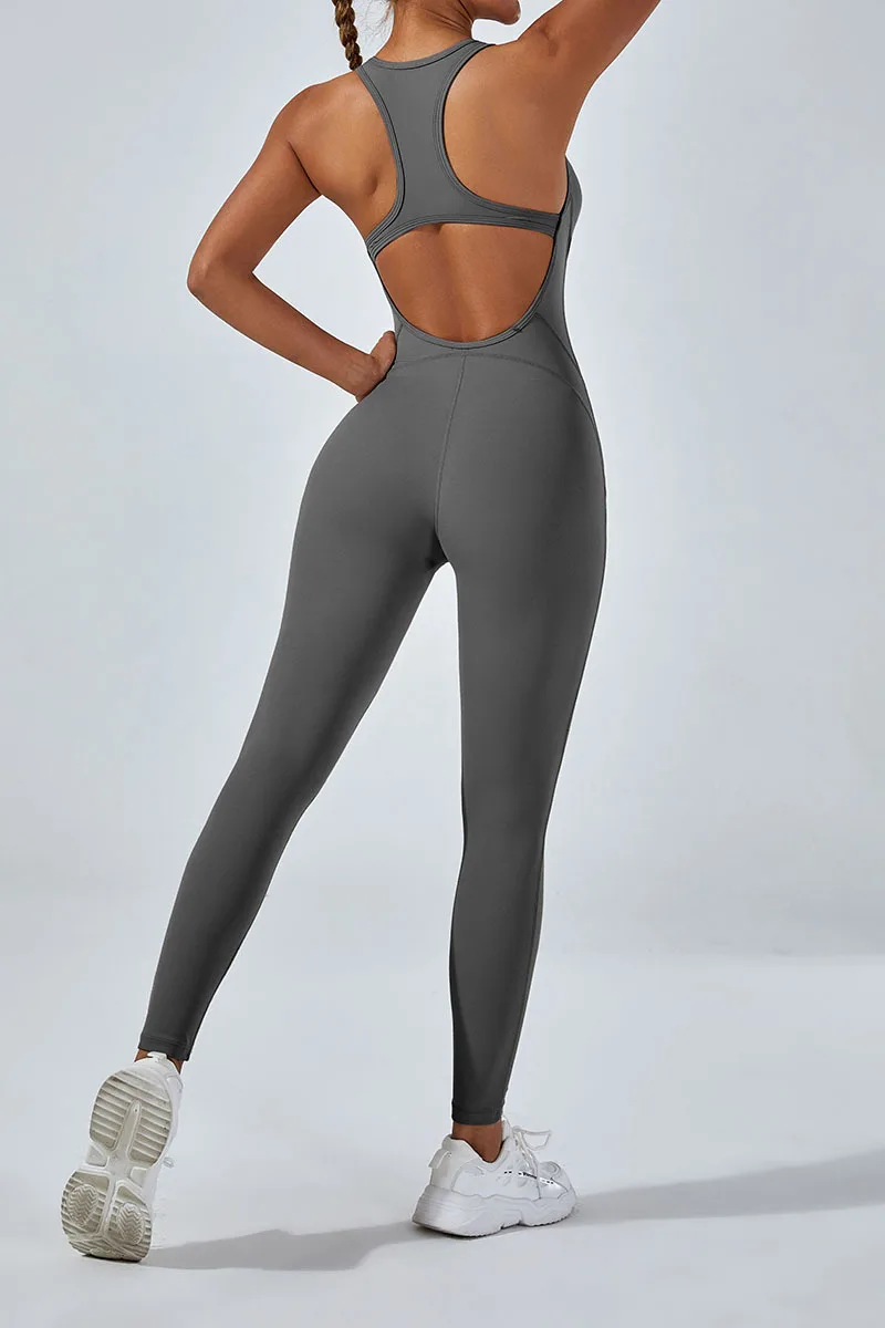 

Women's New Beauty Back High Elastic Tight Lift Hip Integrated Sports Dance One-Piece Yoga Jumpsuit