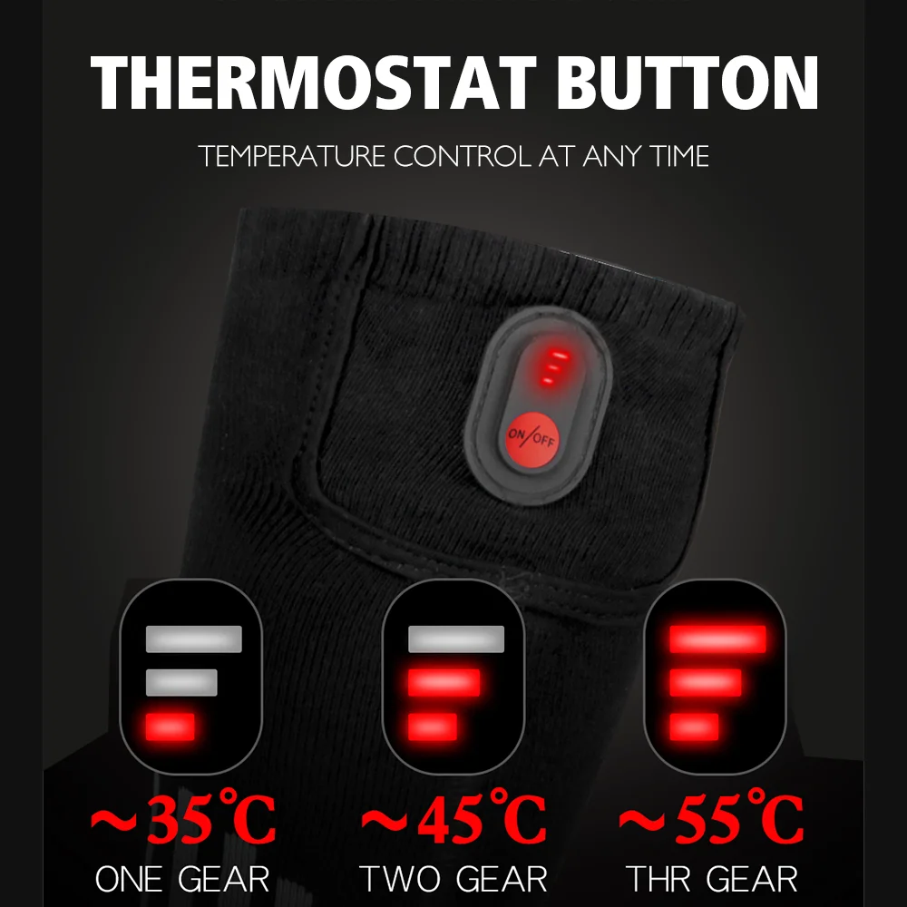 65℃ Heated Socks Winter Warm Heating Socks With Battery Case Motorcycle Heated Boots Snowmobile Skiing Sock Controllable Buttons