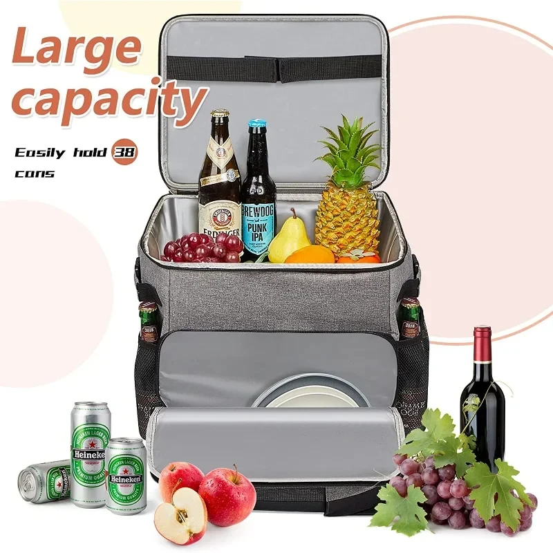 Cooler with Wheels and Handle Removable Wheels Insulated Portable Rolling Cooler Bag for Camping Hiking BBQ Summer Beach Travel