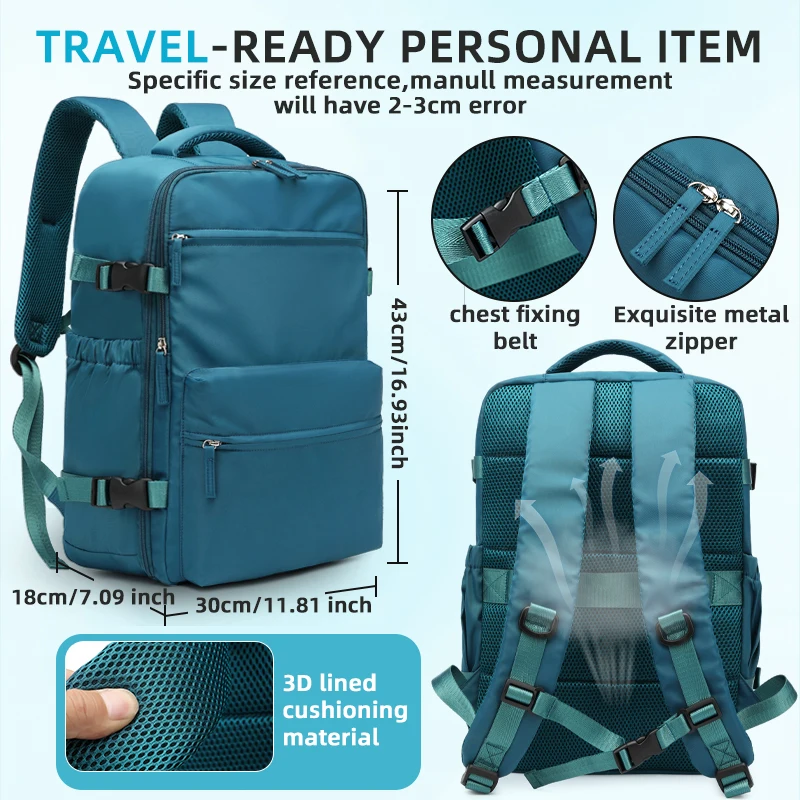 حقيبة ظهر جديدة مضغوطة بالفراغ مع مجموعة مضخة هواء ومعتمدة من Ryanair بدون رسوم أمتعة إضافية مدمجة ذات سعة كبيرة #6