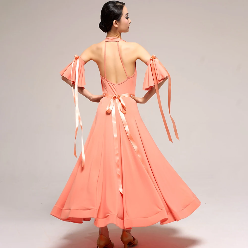 Ballroomdansjurk Wals Oefen Tango Zwart Mouwloos Moderne Danswedstrijd Jurk Kampioenschap Citroengroen V-hals