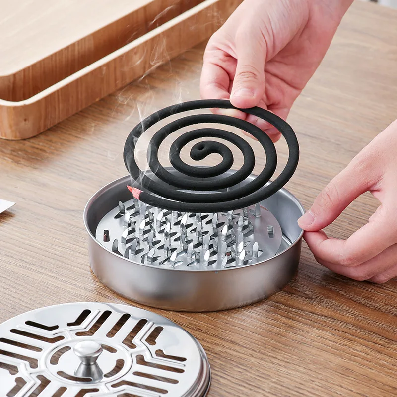 1pc/2pcs Covered Incense Burners, Household Mosquito Coil Trays, Outdoor Mosquito Coil Boxes, for Living Rooms and Bedrooms