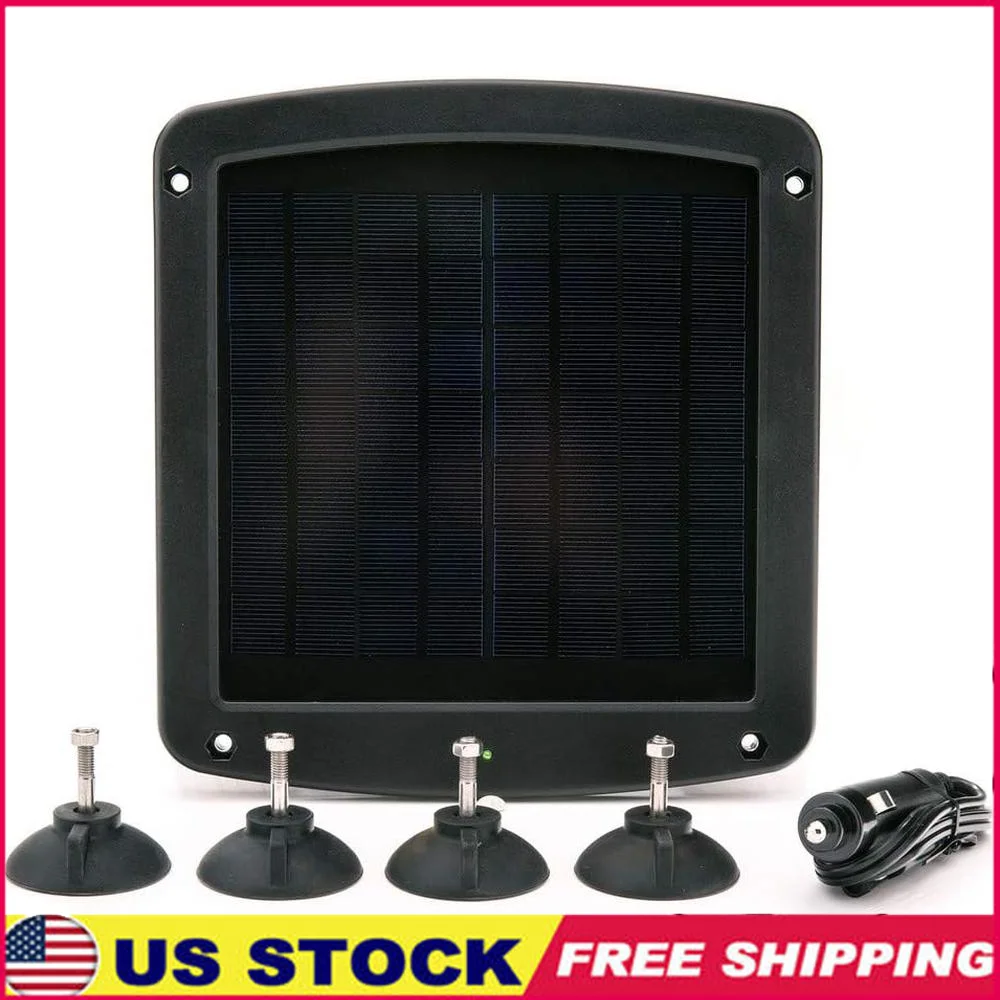 

5 Watt Solar Panel 12V Battery Charger Windshield Mountable with Charge Controller IP67 Weatherproof Motorcycles Automotive Use
