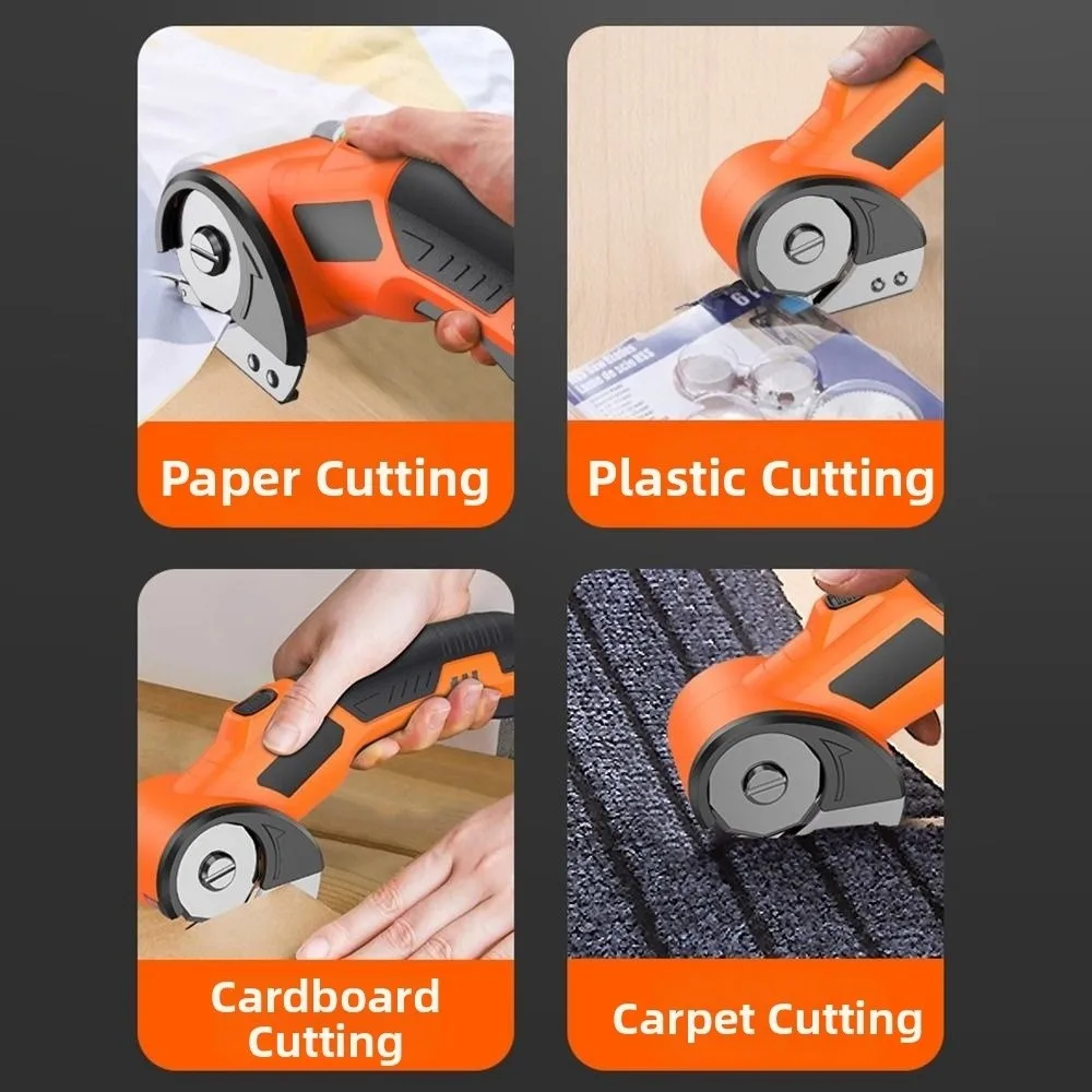 Safety Lock Electric Shears Fast Cutting Accurate Cutting Cardboard Cutter Comfortable Grip Non-slip Handle Rotary Scissors