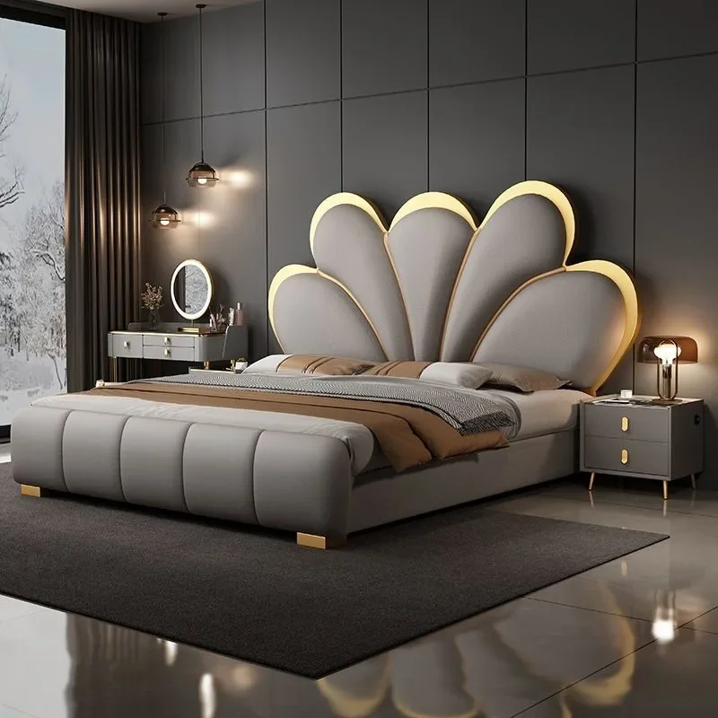 Minimalist Frame Beds Twin Fancy King Upholstered Beds Luxury Modern Cama De Lujo Para Dormitorio Home Furniture Accessories