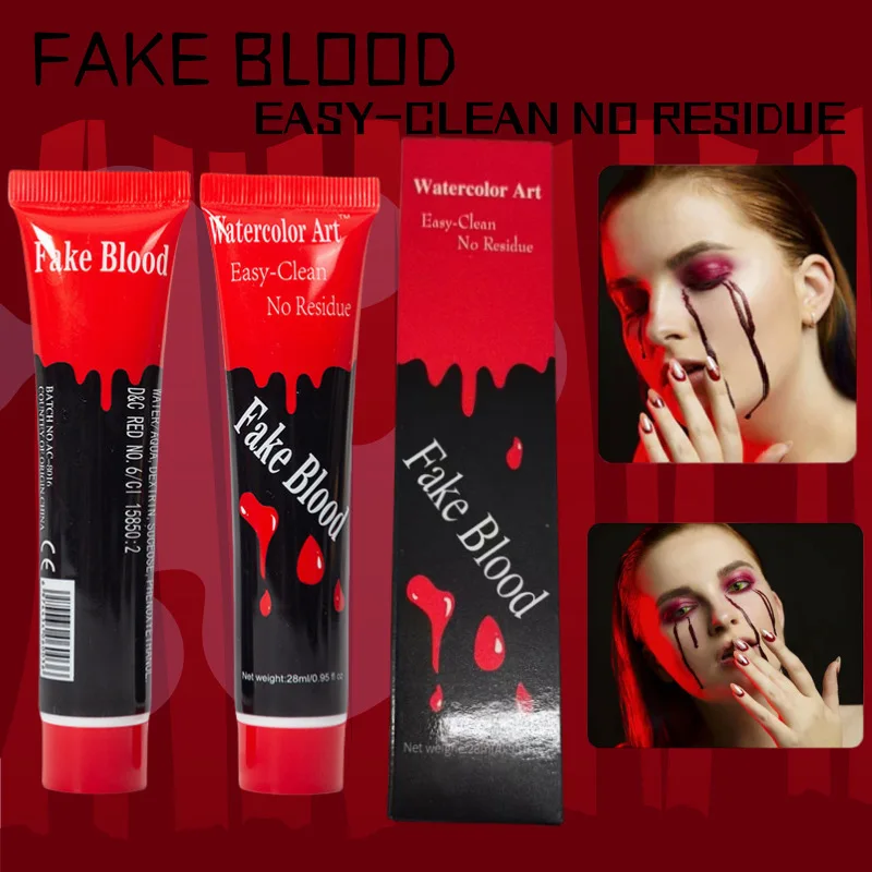

6PCS Halloween Artificial Fake Plasma Film and Television Props Small Bottles with Color Boxes Tricky Vampire Makeup Spoof Props