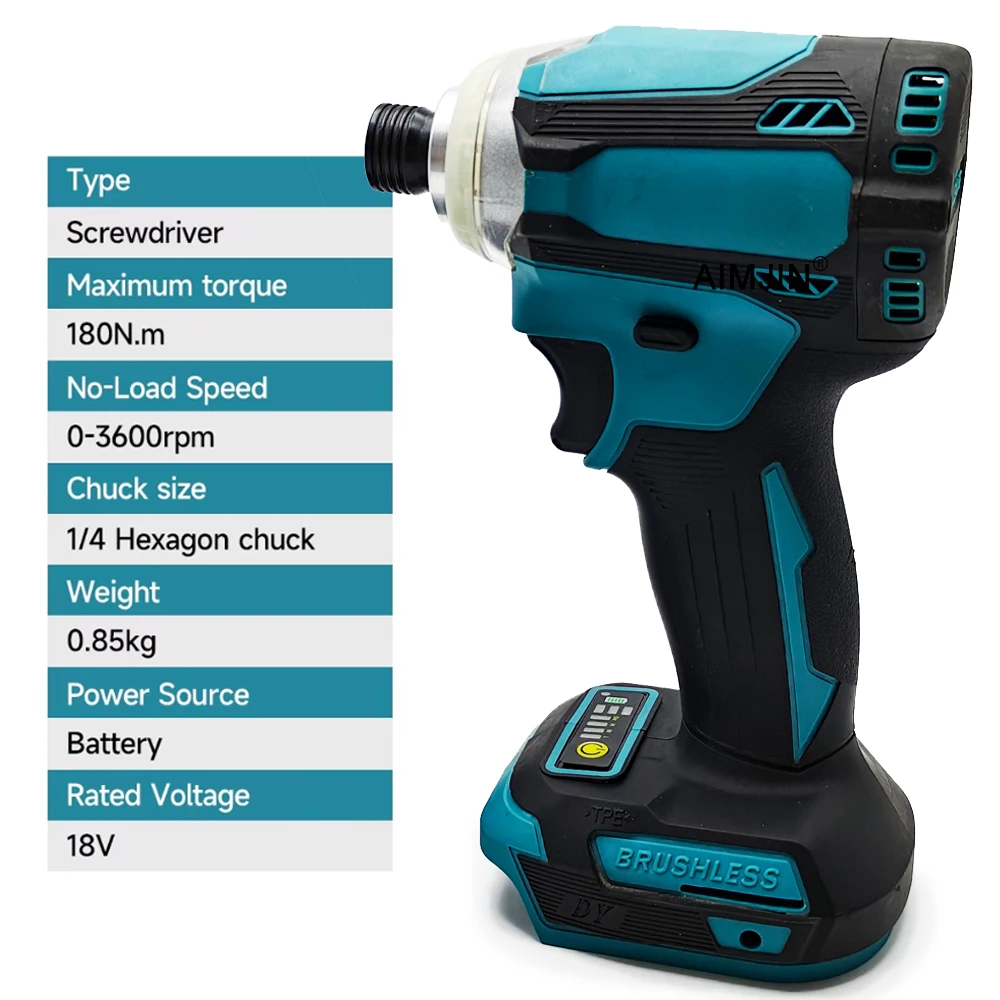 

For Makita 18V Battery DTD171 Brushless Motor Impact Driver Rechargable Drill Cordless Electric Screwdriver Power Tool