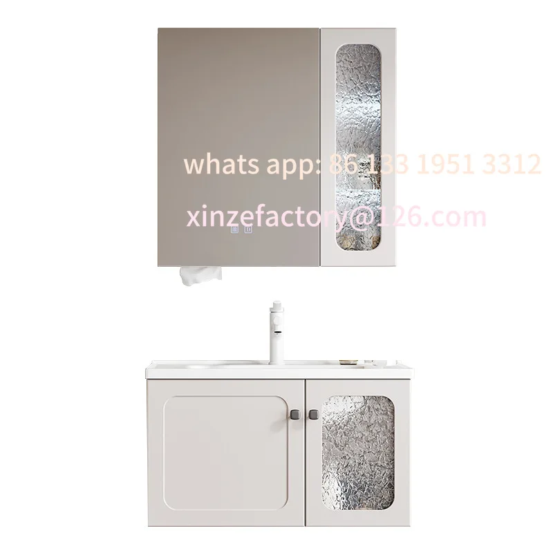 

All-in-one basin bathroom cabinet mirror combination solid wood bathroom cabinet household wall-mounted bathroom cabinet