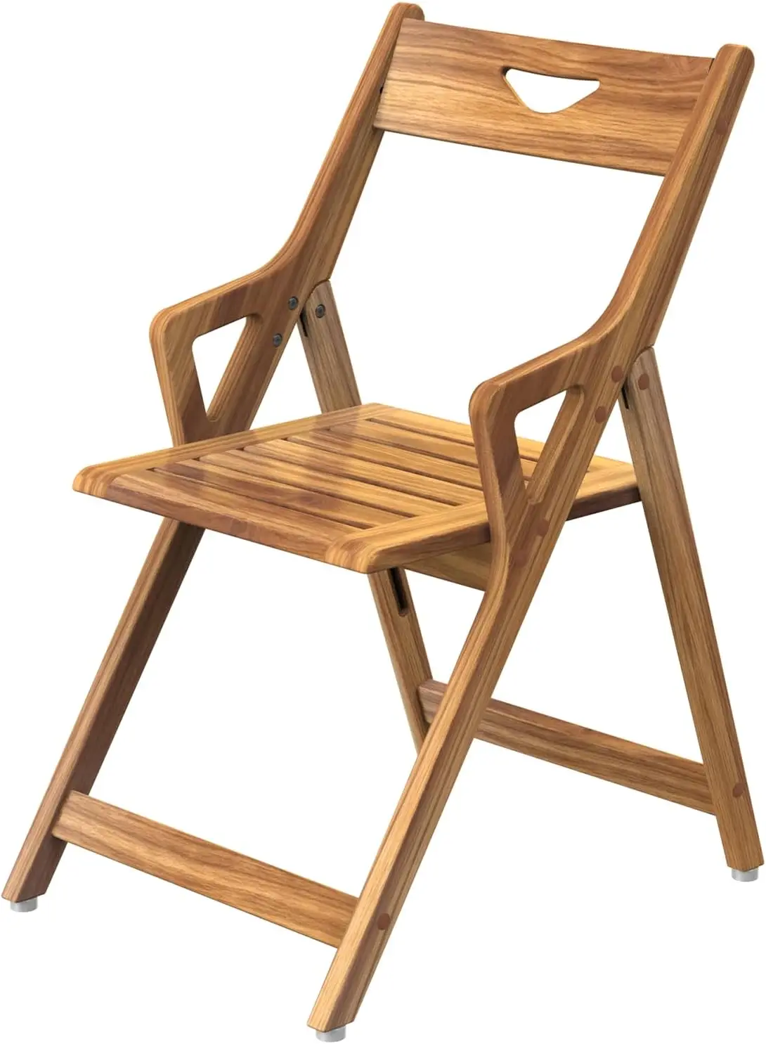 

Solid Teak Folding Shower Chair with Pivoting Backrest & Armrests, 350lb Capacity, Anti-Slip Feet for Elderly Safety