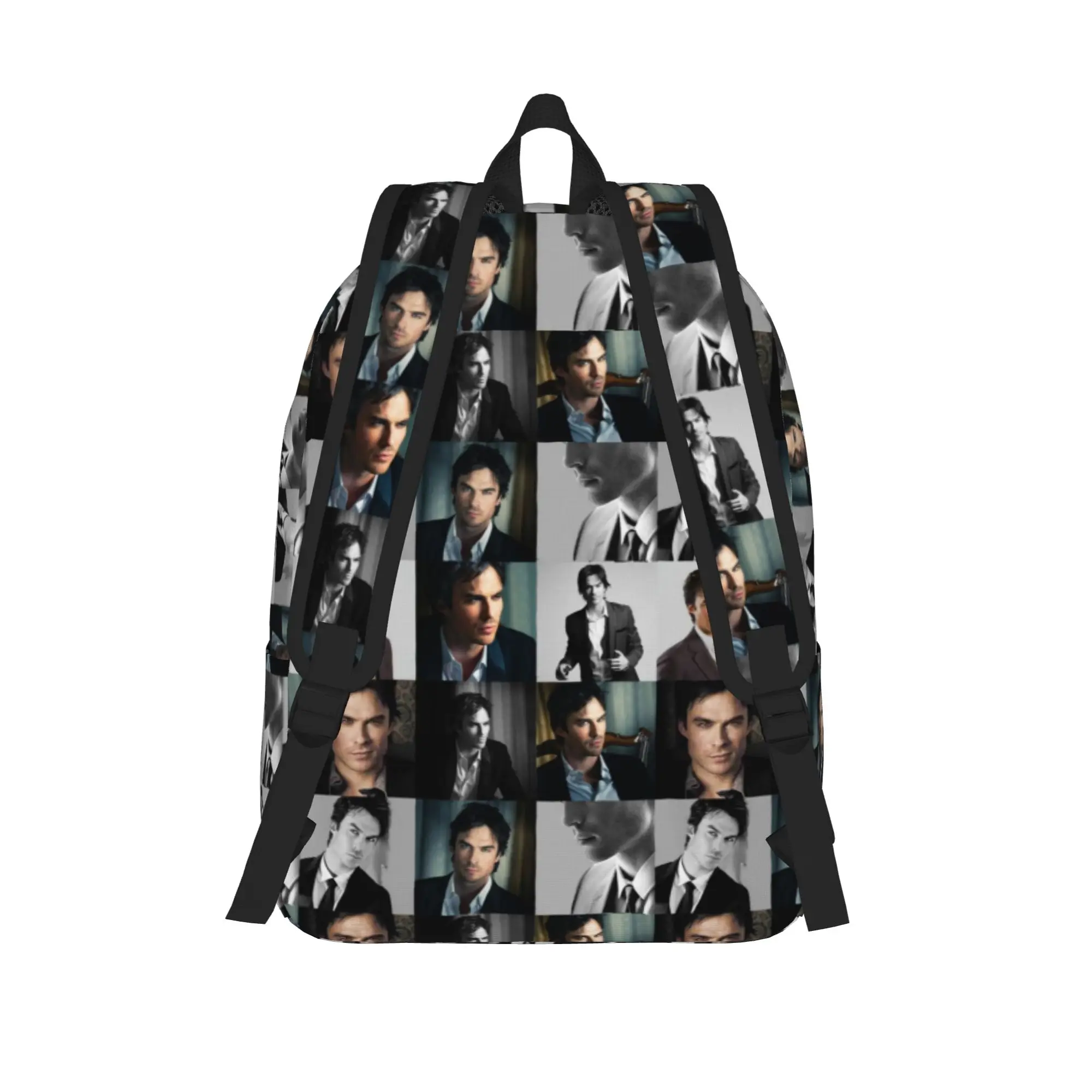 Ian Somerhalder collage Sagittarius Fashion Backpack Gift Student tvd the vampire diaries Daypack Men Women Laptop Canvas Bags
