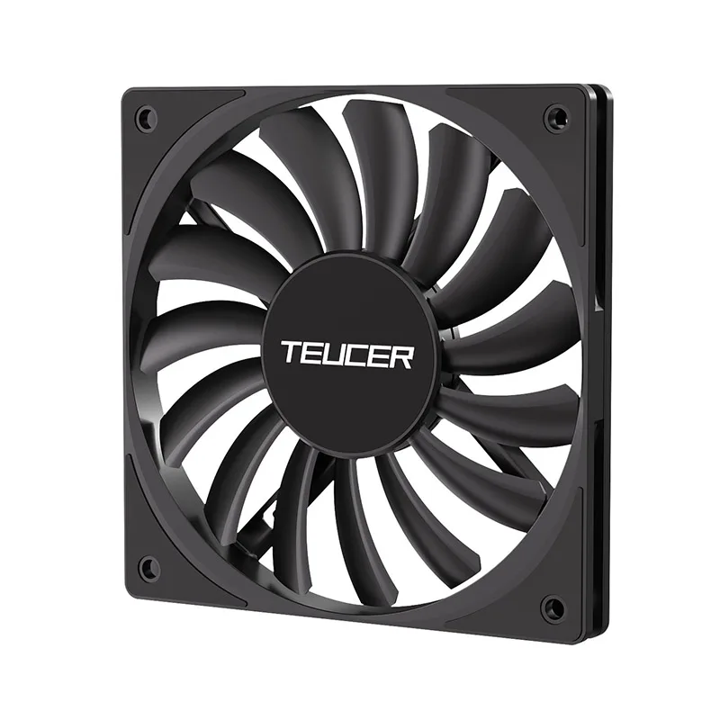 TEUCER TE-12012 120mm Thin PC Case Fan,High Performance Cooling Low Noise 4-Pin 500-1800 RPM S-FDB Bearing Performance-grade Fan