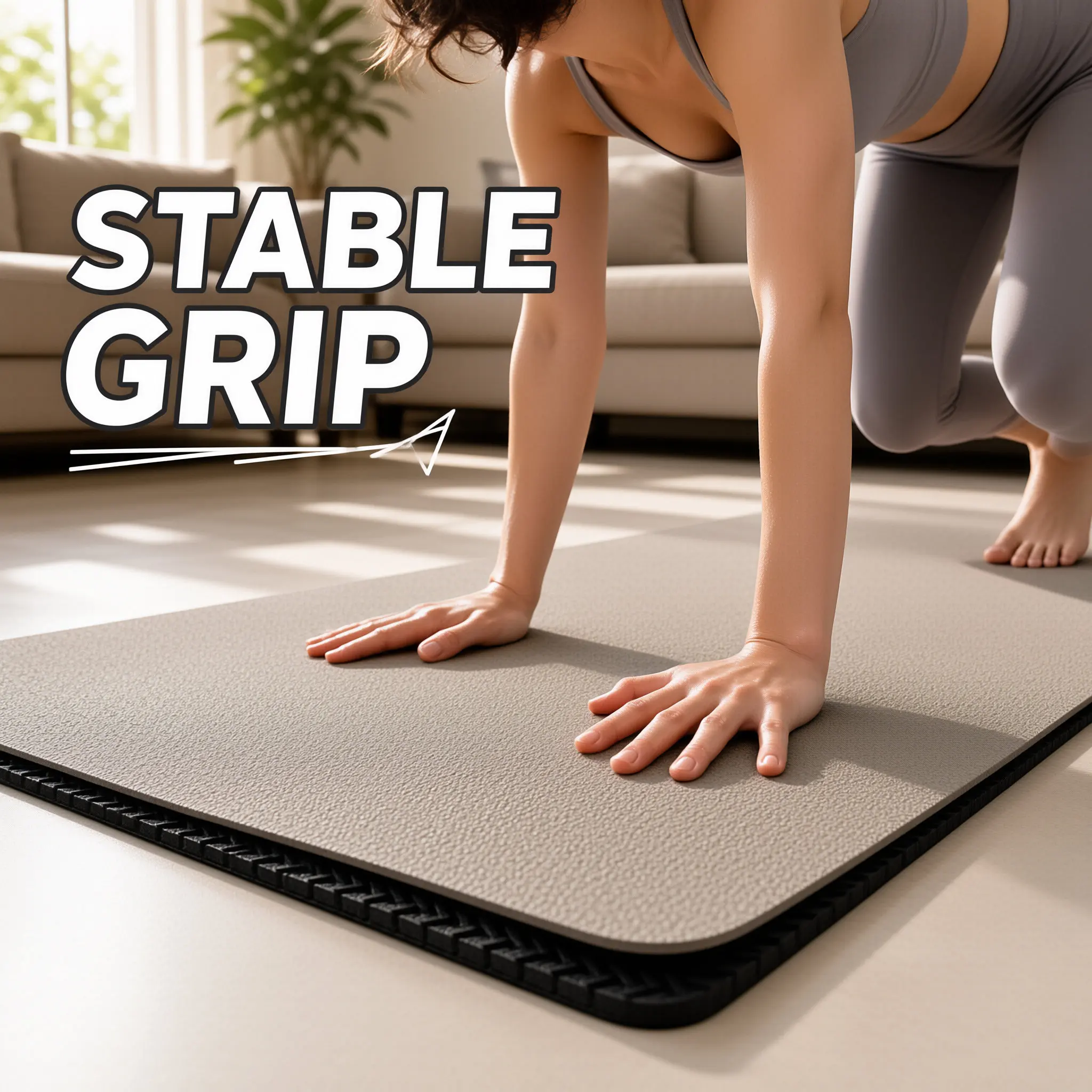Coconut-shell textured PU yoga mat, natural rubber with high solid content; 80 cm wide, non-slip,