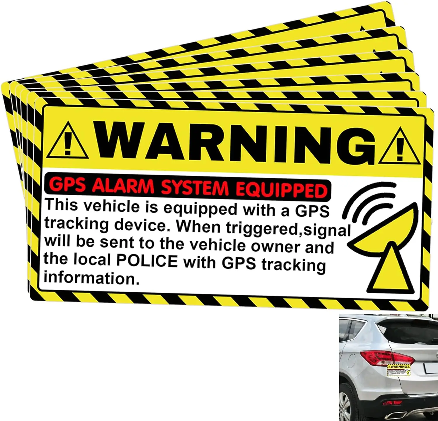 

GPS Tracking Warning Signs Stickers Car Anti-theft Car Stickers 12PCS Tracking Stickers Bicycle Vehicle Safety Signs 4 * 2 inche