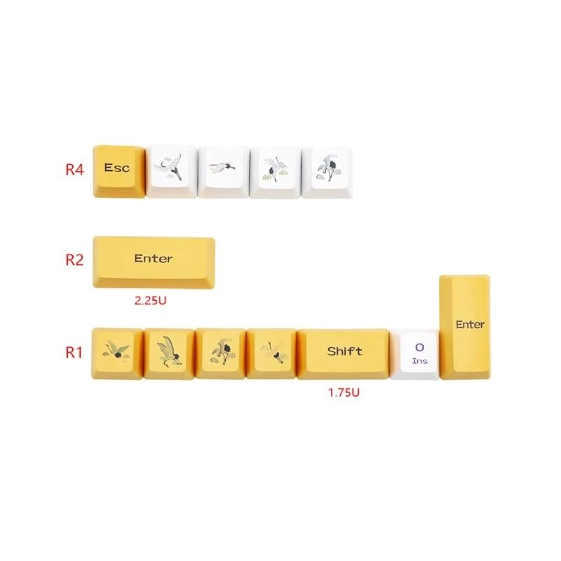 LX0B 117key Game Beauty Keycap PBT OEM Profile Standard Sublimation Process for Key C