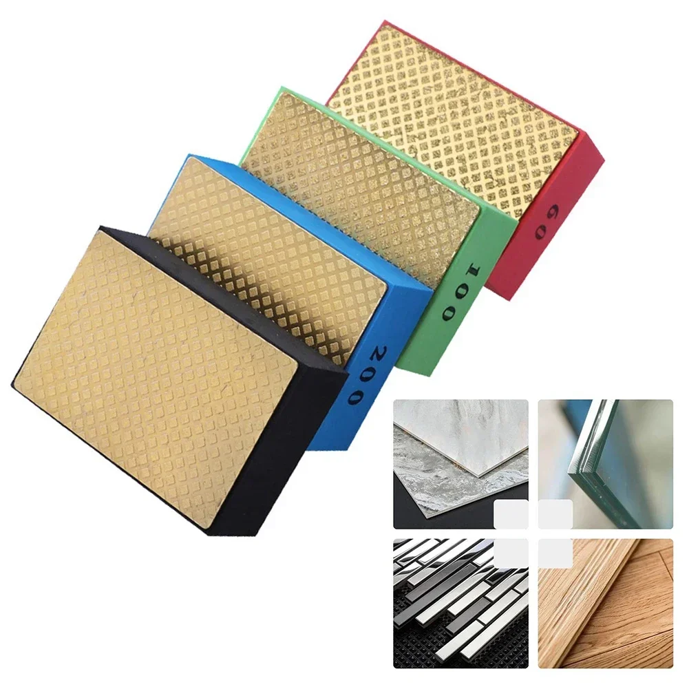 1 pz smeriglio tampone per lucidatura a mano rettifica blocco abrasivo 95*60*27mm 60/100/200/400 grana per piastrelle disco abrasivo in marmo pietra di vetro