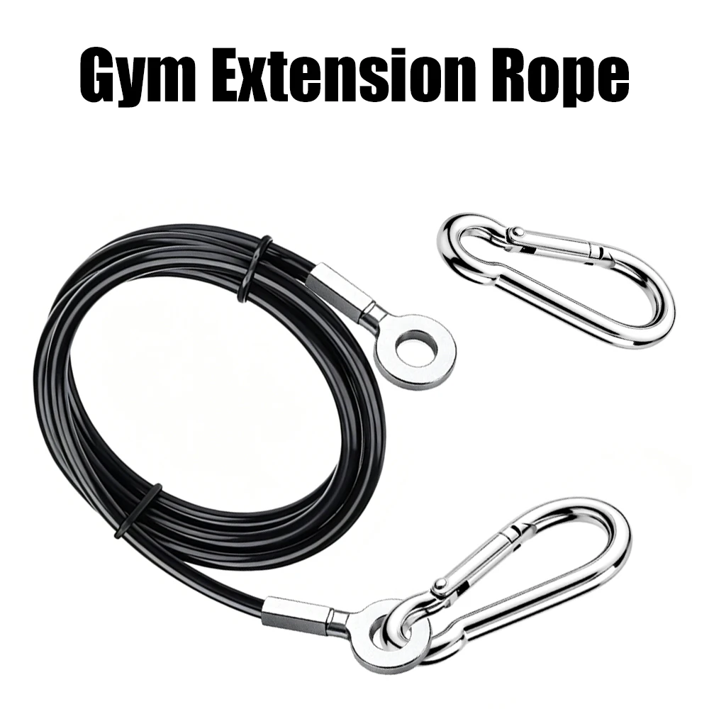 0.5-1M with Spring Buckle 5mm Black Safety Rope Suitable for Gym Fitness Equipment or Commercial Durable Fitness Accessories