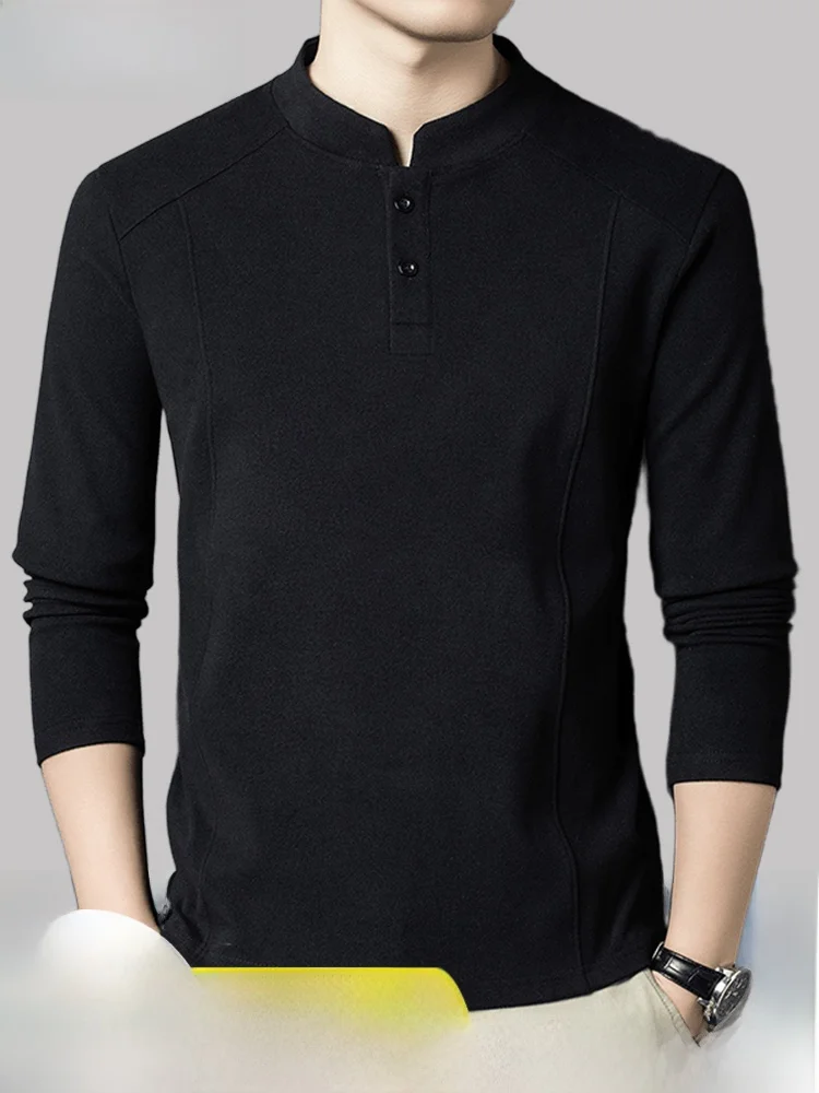 Eordu Men's Pure Wool Long Sve Stand Collar  Color Casual Warm Sweater Base irt Comfortable Soft Winter Knittedwear