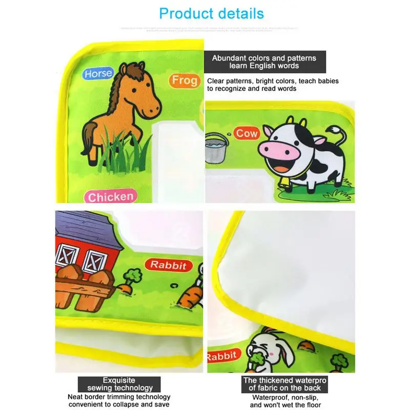 DIY Happy Farm Magic น้ำวาดภาพวาดเสื่อหนังสือ Doodle Board หนังสือการเรียนรู้การศึกษาของเล่นคลาสสิก