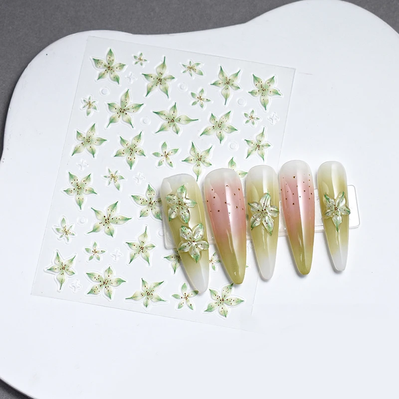 3D Nail Stickers Watercolor Nail Stickers Flower Nail Art Decals Beauty Flower Decoration For TIP NAIL Beauty
