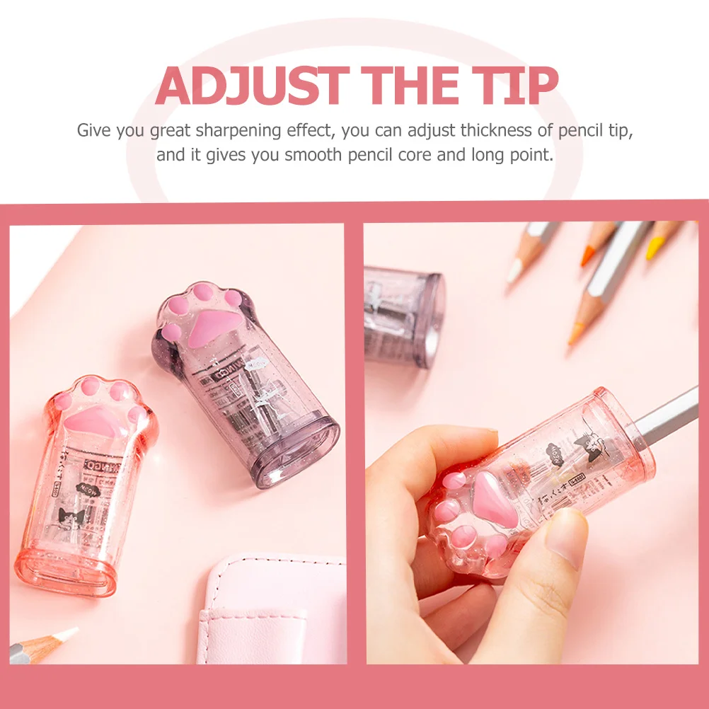 

4Pcs Cat Paw Pencil Sharpeners Adorable Cartoon Design Manual Pencil Sharpener for Students Smooth Touching Feeling