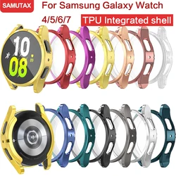 Protector Case For Samsung Galaxy Watch 7 4 5 6 40mm 44mm Cover Coverage Silicone TPU Bumper Screen Protection Full Accessories