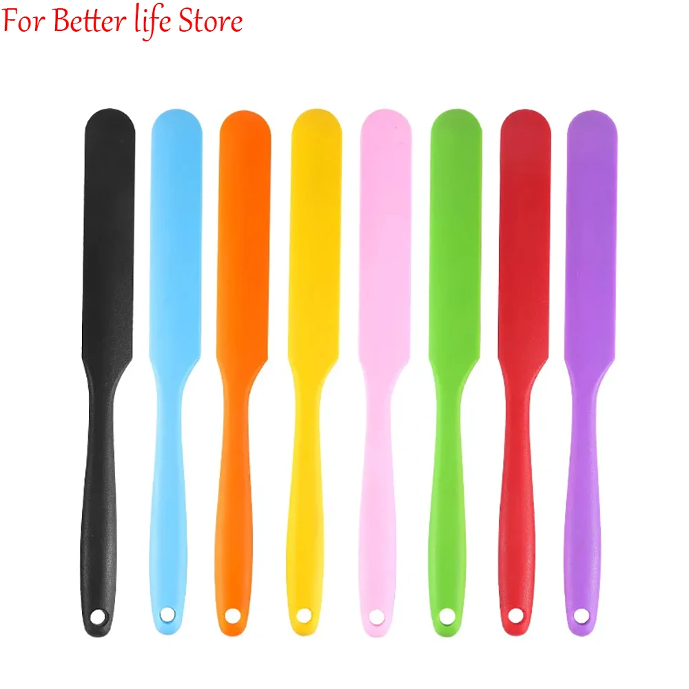 

High Temperature Resistant Silicone Long Spatula Multi-color Cream Spatula Household Cake Making Small Accessories Baking Tools