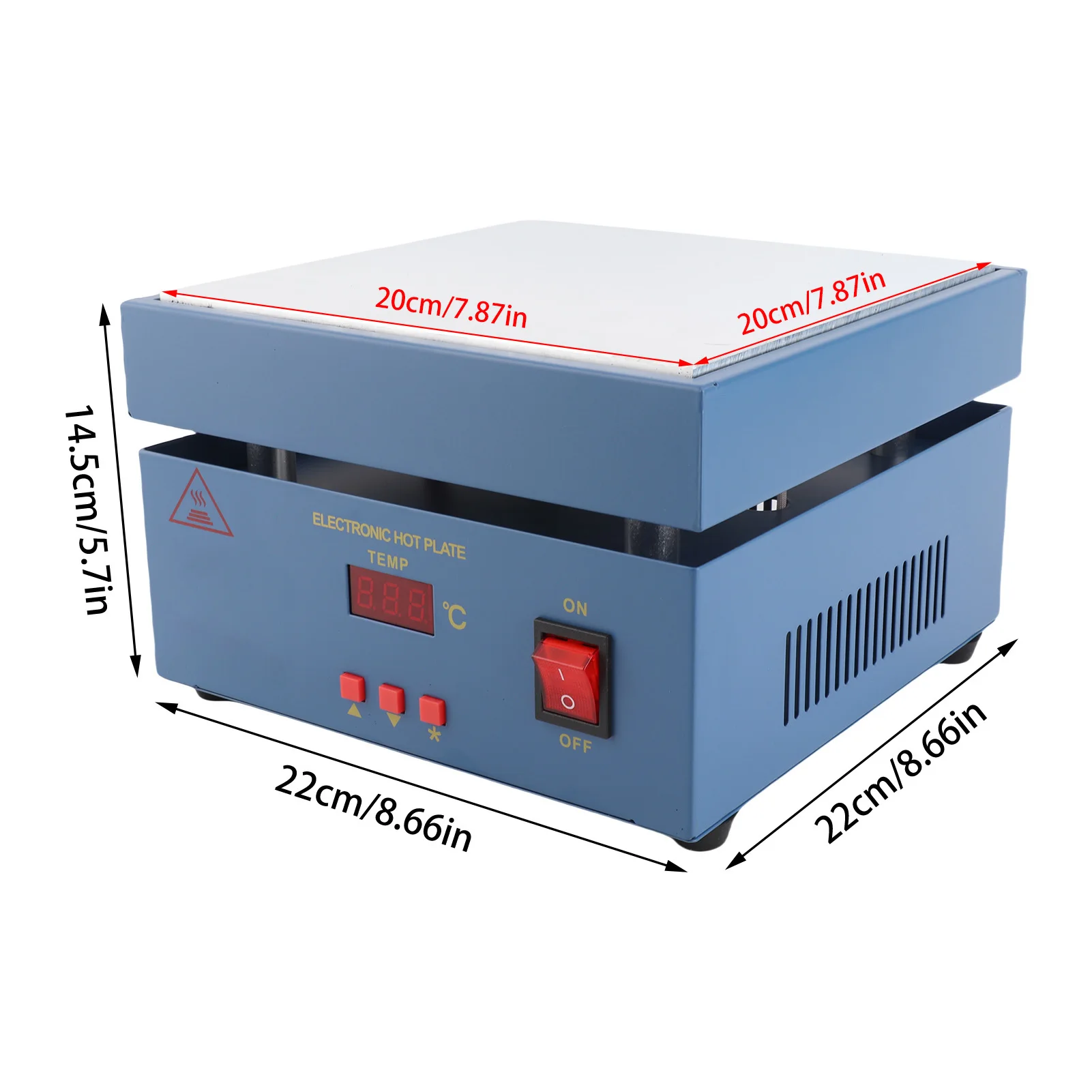 200*200mm Heating Station LED Microcomputer Electric Heating Plate Preheating Station 800W