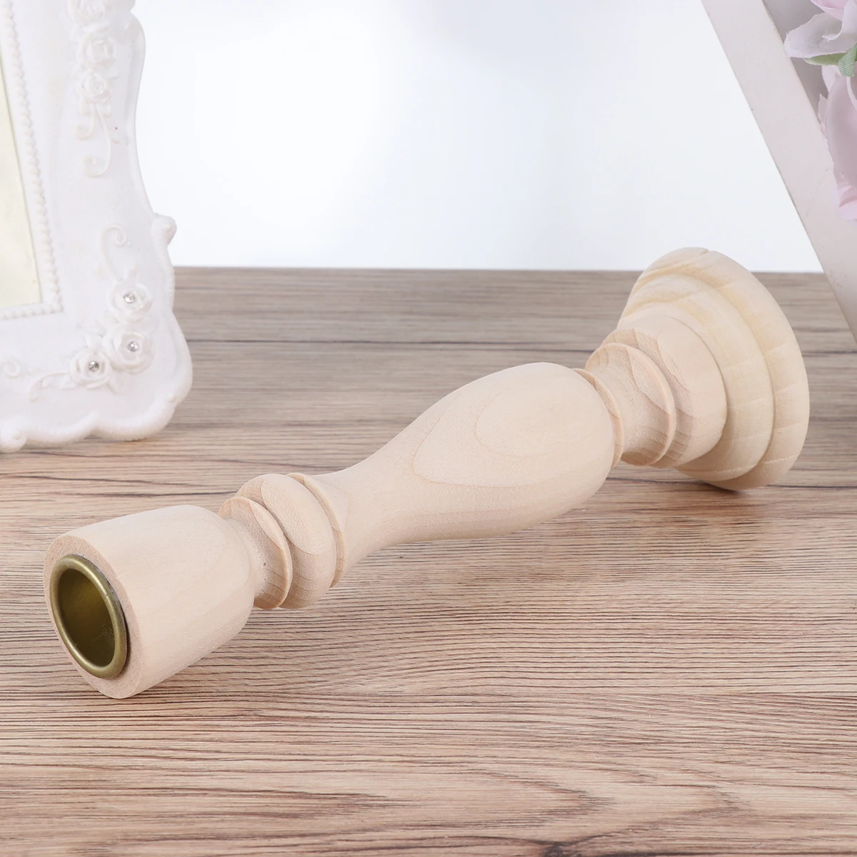 

4 PCS Wooden Holder Wedding Decor Creative Candlestick Mini Candlestand Bamboo