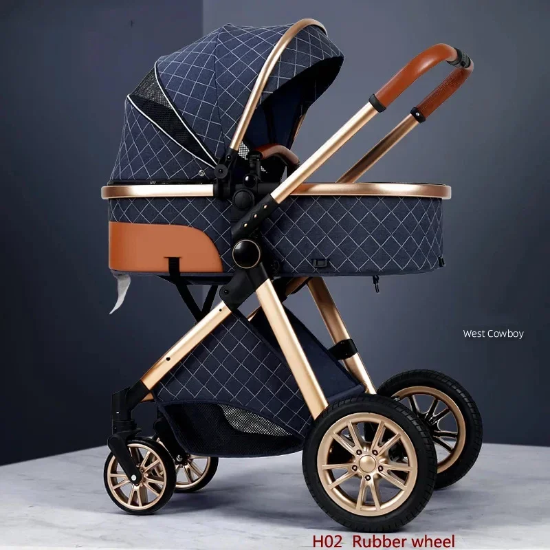 NONE 2025 Neue Kinderwagen 3 in 1 Hohe Landschaft Kinderwagen Liegende Kinderwagen Faltbare Kinderwagen Baby Stubenwagen Puchair Neugeborenen 5